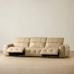 Jones Desert Brown Leather 3 Pieces Modular Dual Electric Recliner