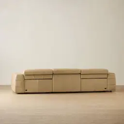 Jones Desert Brown Leather 3 Pieces Modular Dual Electric Recliner