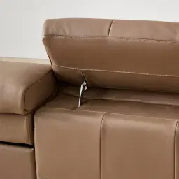 Jones Mushroom Beige Leather 2 Pieces Modular Dual Electric Recliner