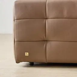 Jones Mushroom Beige Leather 2 Pieces Modular Dual Electric Recliner