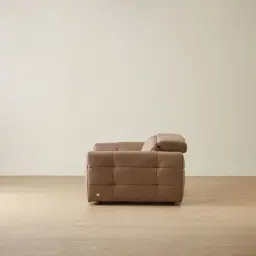 Jones Mushroom Beige Leather 2 Pieces Modular Dual Electric Recliner