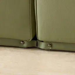 Crosby Light Green Leather 3 Pieces Modular Sofa