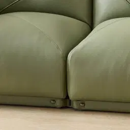 Crosby Light Green Leather 3 Pieces Modular Sofa