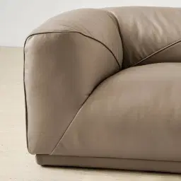 Crosby Myrtle Grey Leather 2 Pieces Modular Sofa