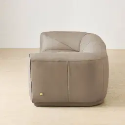Crosby Myrtle Grey Leather 2 Pieces Modular Sofa