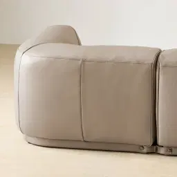Crosby Myrtle Grey Leather 3 Pieces Modular Sofa