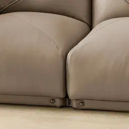 Crosby Myrtle Grey Leather 3 Pieces Modular Sofa