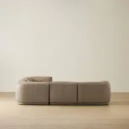 Crosby Myrtle Grey Leather 5 Pieces Modular Corner Sofa with Left and Right Arm