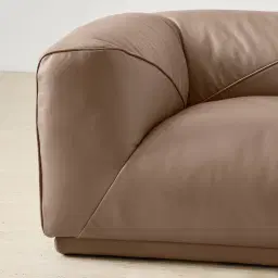 Crosby Mushroom Beige Leather 2 Pieces Modular Sofa