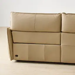 Linton Desert Brown Leather 2 Pieces Modular Dual Electric Recliner