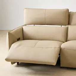 Linton Desert Brown Leather 2 Pieces Modular Dual Electric Recliner