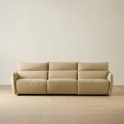 Linton Desert Brown Leather 3 Pieces Modular Dual Electric Recliner