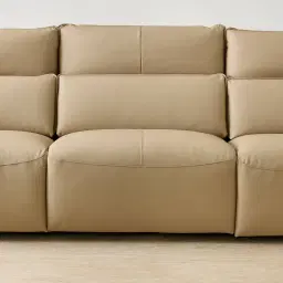 Linton Desert Brown Leather 3 Pieces Modular Dual Electric Recliner