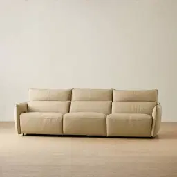 Linton Desert Brown Leather 3 Pieces Modular Dual Electric Recliner