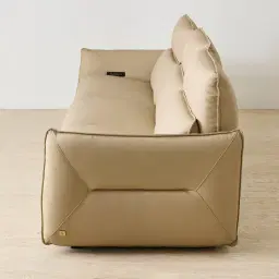 Linton Desert Brown Leather 3 Pieces Modular Dual Electric Recliner