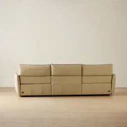 Linton Desert Brown Leather 3 Pieces Modular Dual Electric Recliner