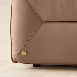 Linton Mushroom Beige Leather 3 Pieces Modular Dual Electric Recliner