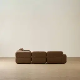 Capri Earth Brown Woven Fabric Modular Corner Sofa