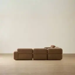 Capri Earth Brown Woven Fabric Modular Corner Sofa - Left Chaise