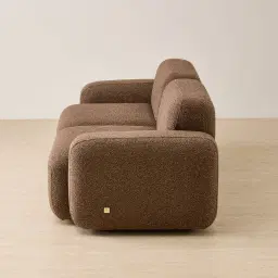 Capri Earth Brown Woven Fabric 2 Pieces Sofa