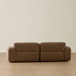 Capri Earth Brown Woven Fabric 2 Pieces Sofa