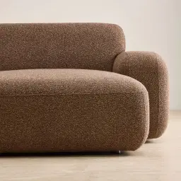 Capri Earth Brown Woven Fabric 3 Pieces Modular Right Chaise Sofa