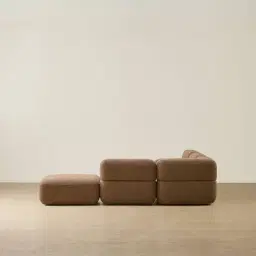 Capri Earth Brown Woven Fabric 5 Pieces Sofa