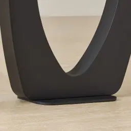 Aspen Matte Black Rounded Corners Console Table with White Sintered Stone Top