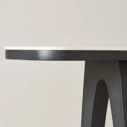 Aspen Matte Black Rounded Corners Console Table with White Sintered Stone Top