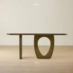 Aspen Brushed Bronze Rounded Corners Console Table with White Sintered Stone Top