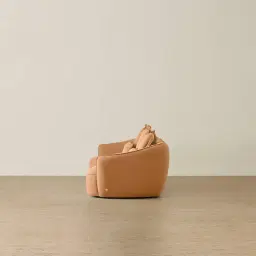 Spencer Terracotta Brown Nubuck Leather 3 Pieces Modular Sofa