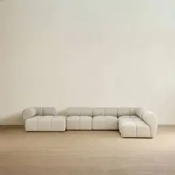 Quincy Slate Grey Fabric Modular Corner Sofa with Left Cuddler