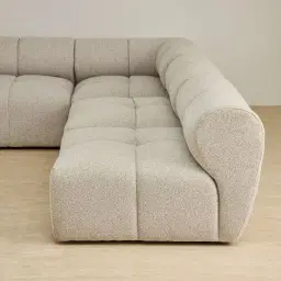 Quincy Slate Grey Fabric Modular Corner Sofa with Left Cuddler