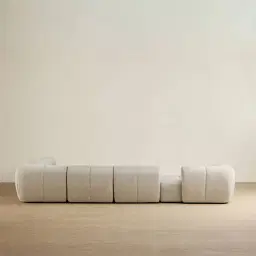 Quincy Slate Grey Fabric Modular Corner Sofa with Left Cuddler