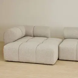 Quincy Slate Grey Fabric Modular Corner Sofa with Left Cuddler