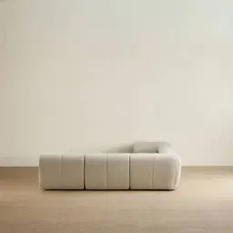 Quincy Slate Grey Fabric Modular Corner Sofa with Left Cuddler