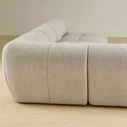 Quincy Slate Grey Fabric Modular Corner Sofa with Left Cuddler