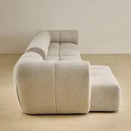 Quincy Slate Grey Fabric 4 Pieces Modular Sofa with Right Arm and Left Cuddler