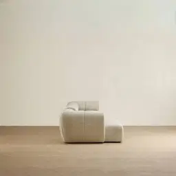 Quincy Slate Grey Fabric 4 Pieces Modular Sofa with Right Arm and Left Cuddler