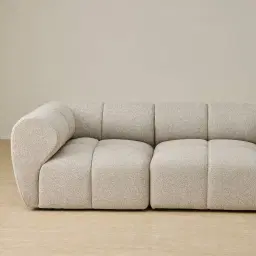 Quincy Slate Grey Fabric 4 Pieces Modular Sofa with Left Arm and Right Cuddler