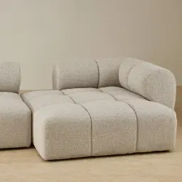 Quincy Slate Grey Fabric 4 Pieces Modular Sofa with Left Arm and Right Cuddler