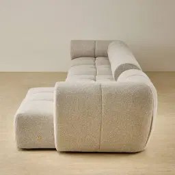 Quincy Slate Grey Fabric 4 Pieces Modular Sofa with Left Arm and Right Cuddler