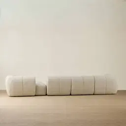 Quincy Slate Grey Fabric 4 Pieces Modular Sofa with Left Arm and Right Cuddler