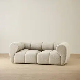 Quincy Slate Grey Fabric 2 Pieces Modular Sofa