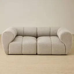 Quincy Slate Grey Fabric 2 Pieces Modular Sofa