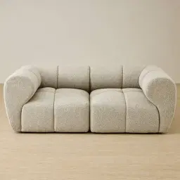 Quincy Slate Grey Fabric 2 Pieces Modular Sofa