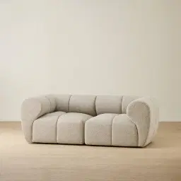 Quincy Slate Grey Fabric 2 Pieces Modular Sofa