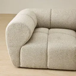 Quincy Slate Grey Fabric 2 Pieces Modular Sofa