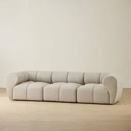 Quincy Slate Grey Fabric 3 Pieces Modular Sofa