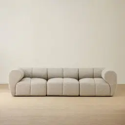 Quincy Slate Grey Fabric 3 Pieces Modular Sofa